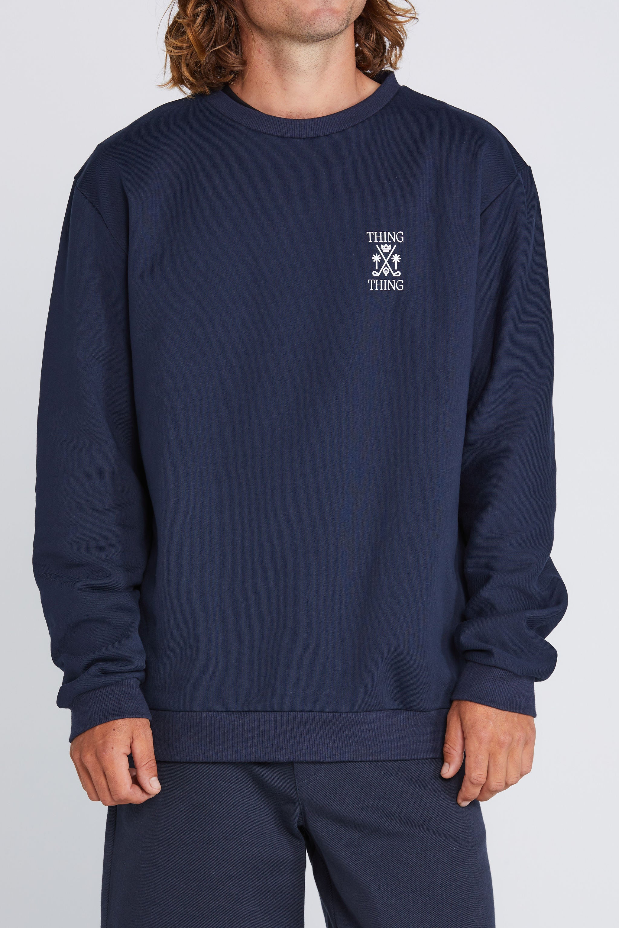 Crew Jumper - Deep Navy Golf Thing