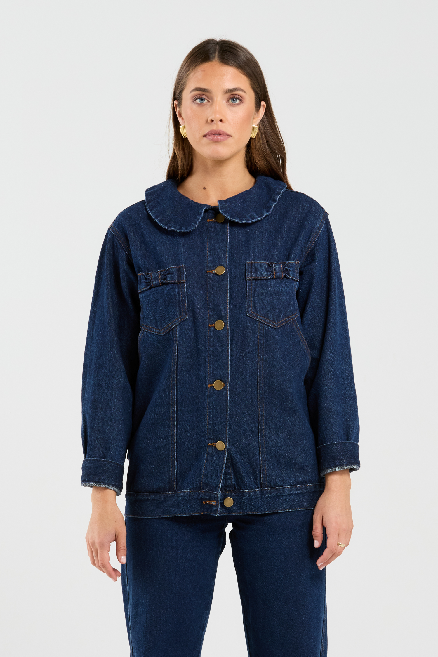 Bowtique Shacket - Indigo Denim