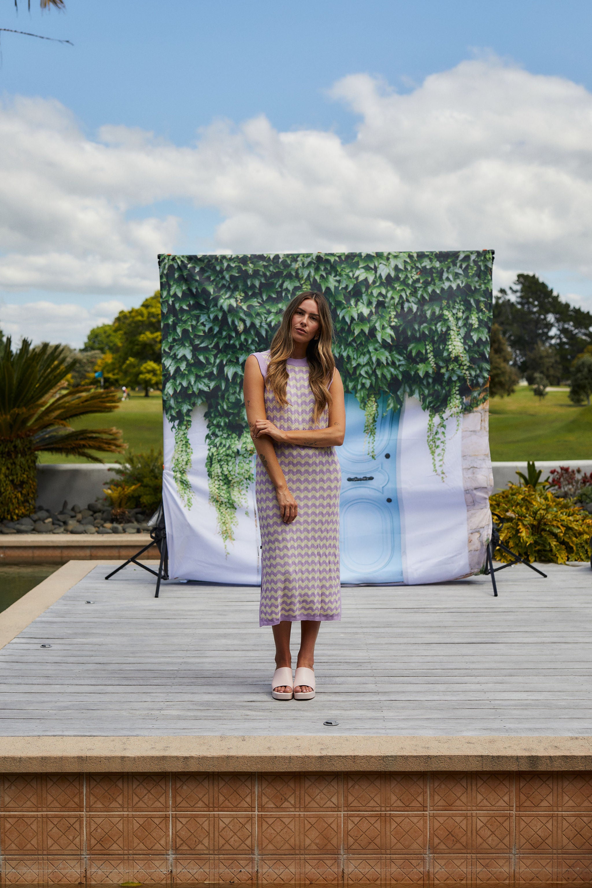 Squiggle Tank Dress - Creamy Lilac