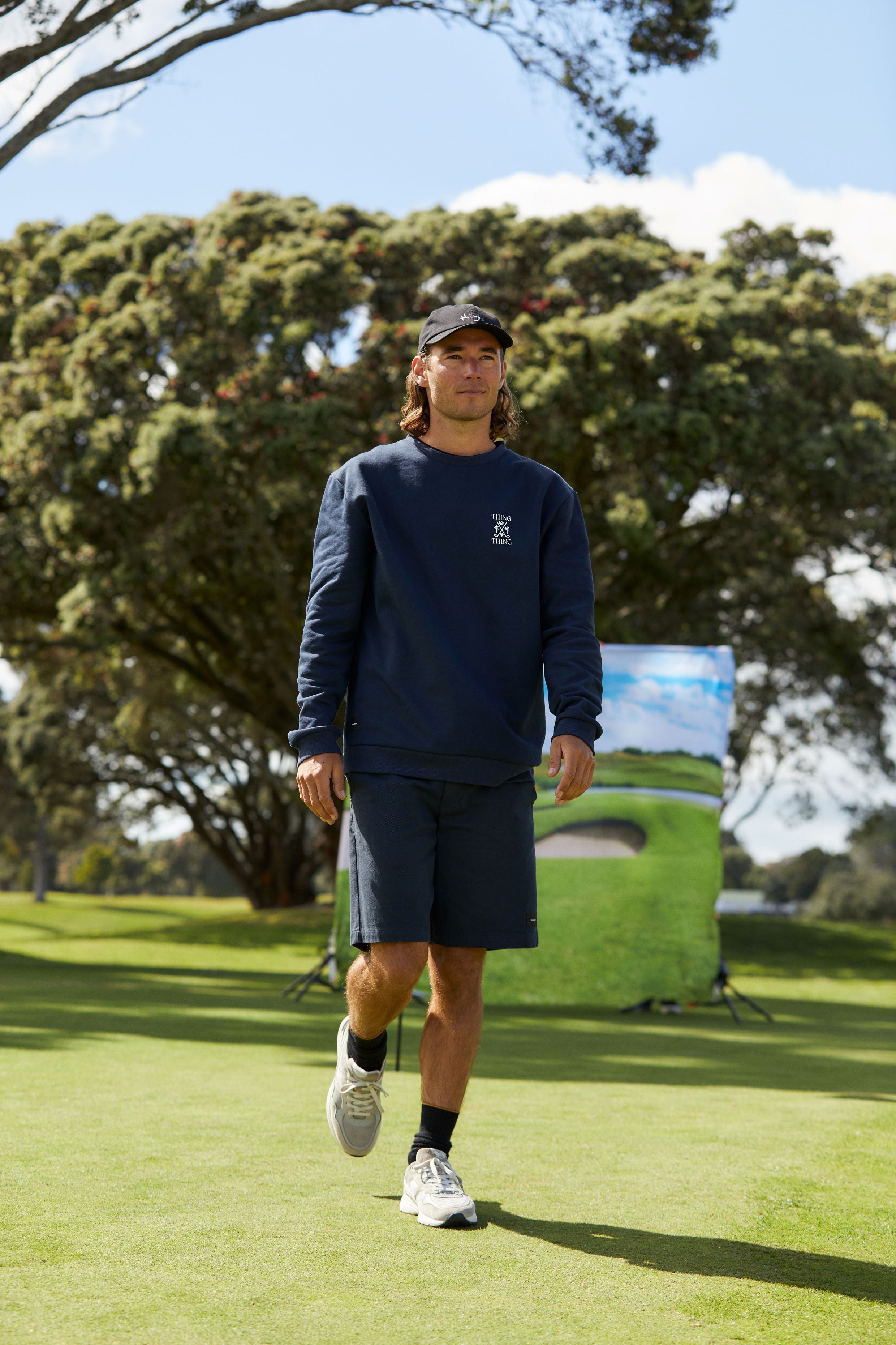 Crew Jumper - Deep Navy Golf Thing