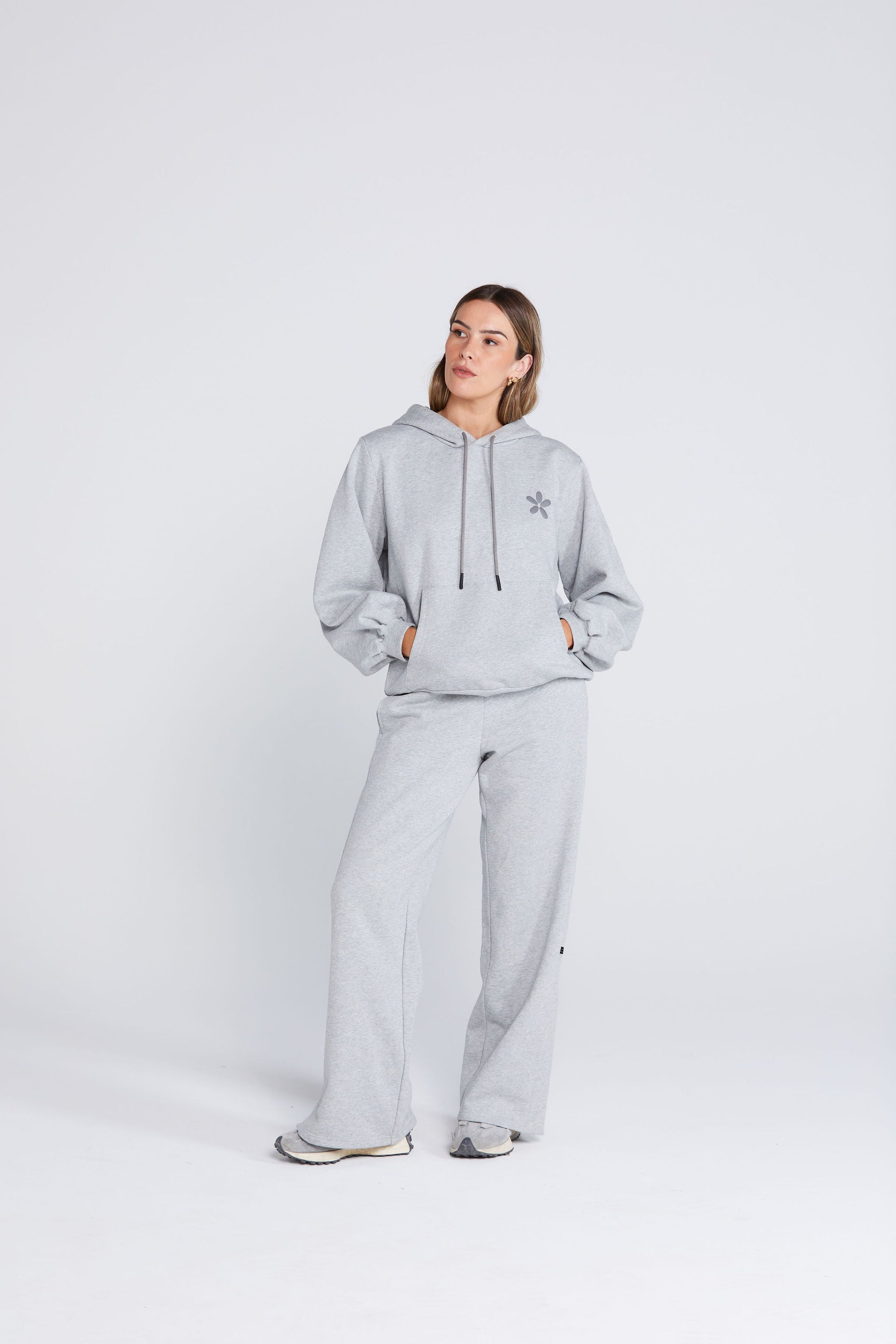 WFH Hoodie - Grey Marle Petal