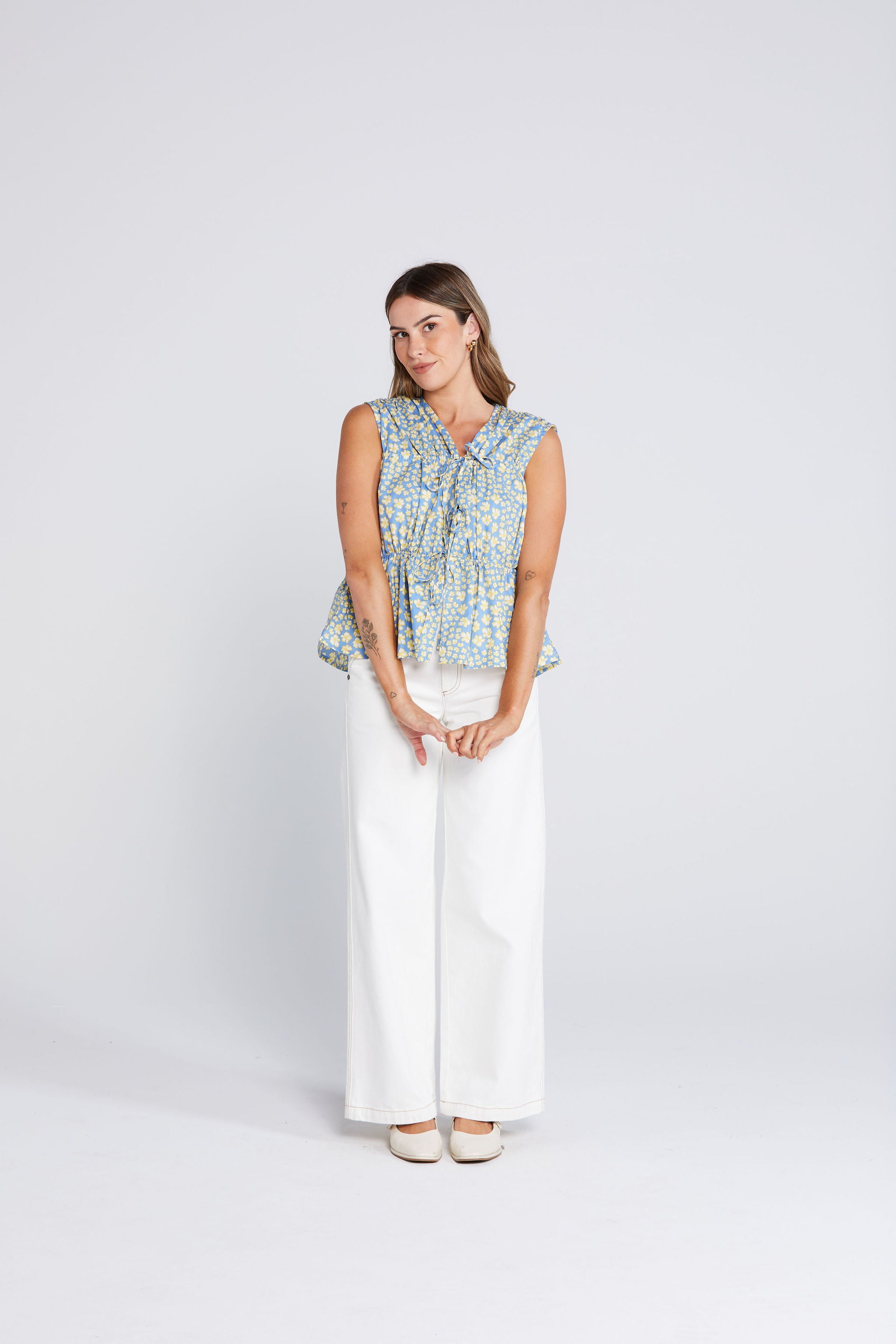 Belle Tie Top - Sky Garden