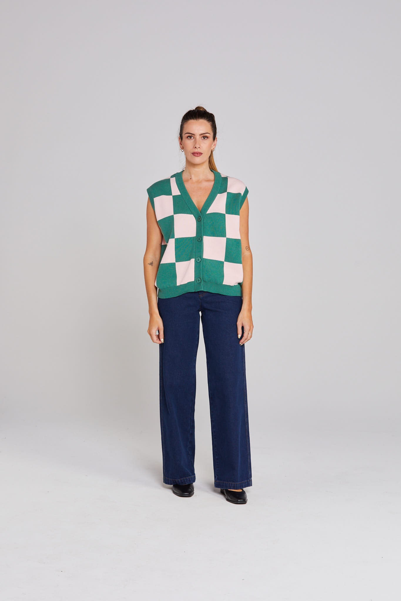 Rosa Vest - Emerald Blush