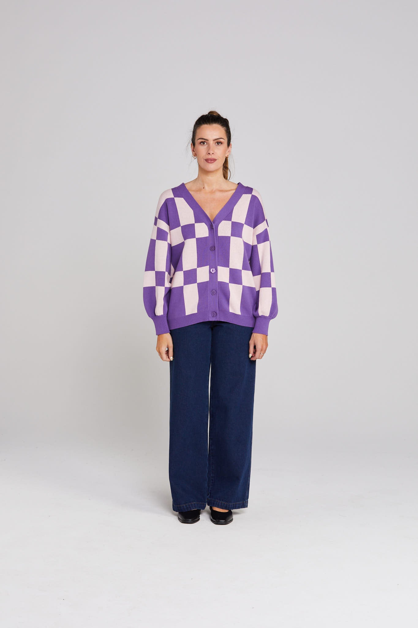 Check Up Cardigan - Berry Blush