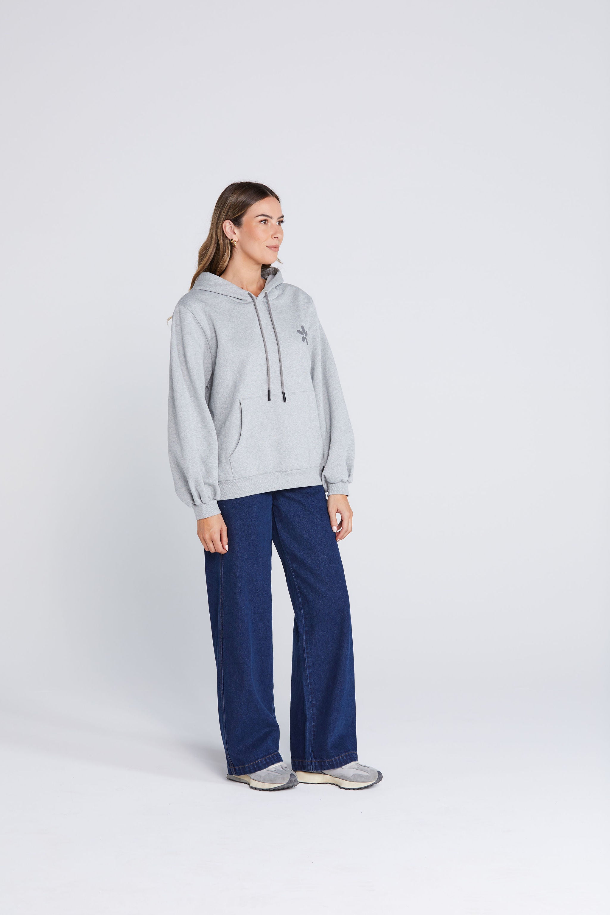 WFH Hoodie - Grey Marle Petal