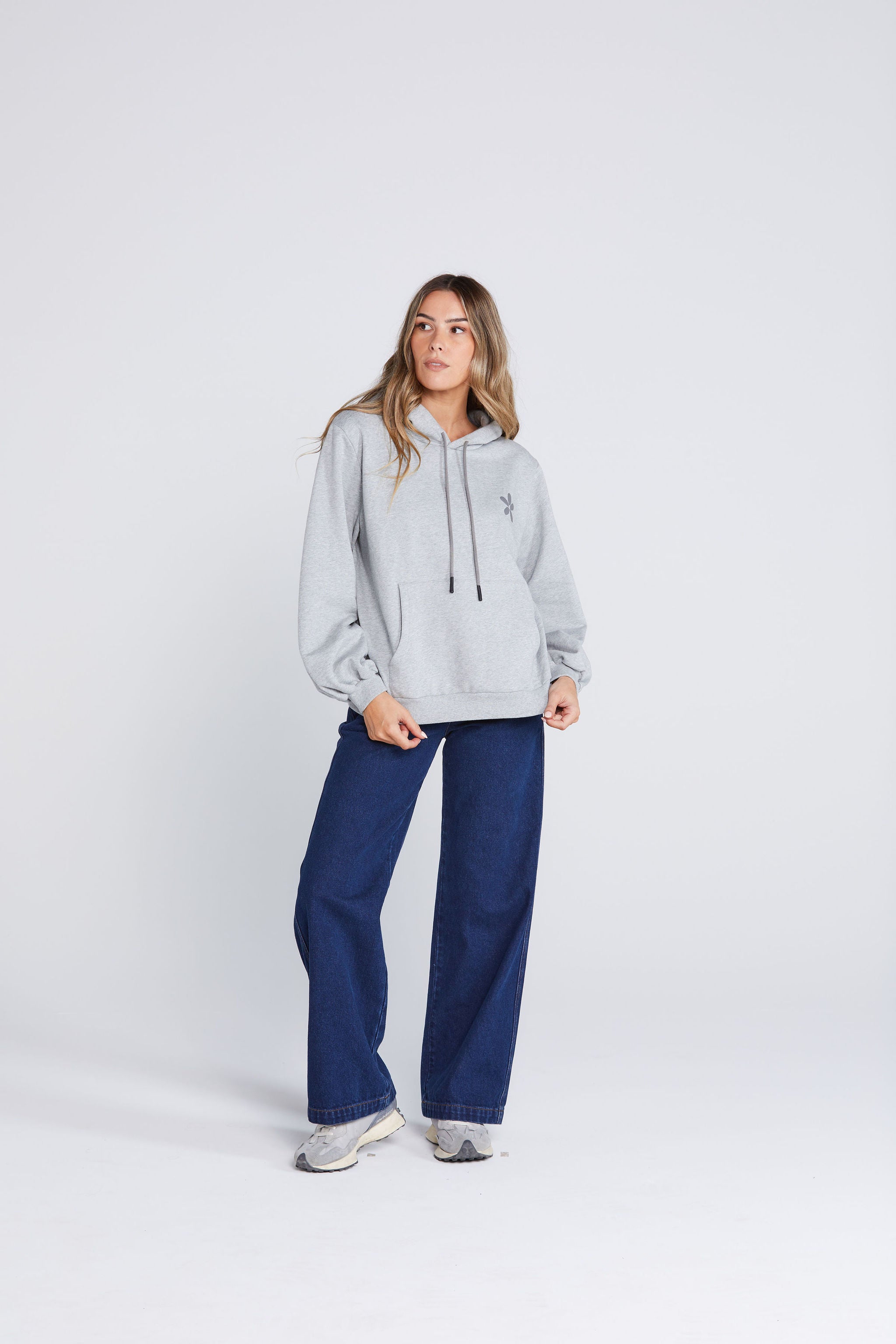 WFH Hoodie - Grey Marle Petal