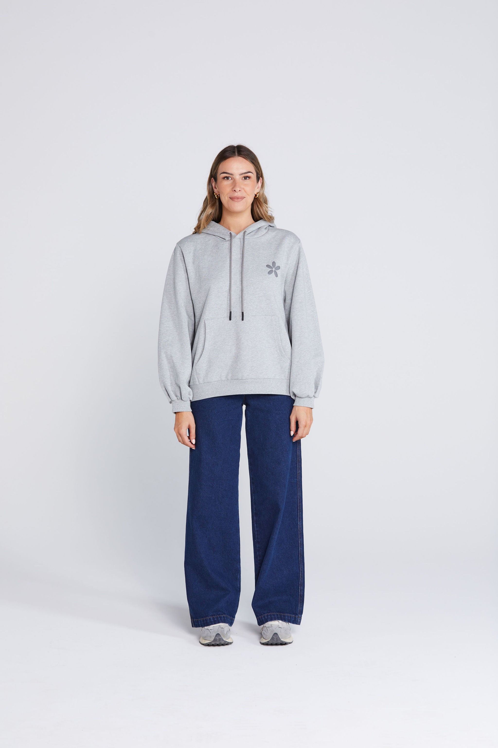 WFH Hoodie - Grey Marle Petal