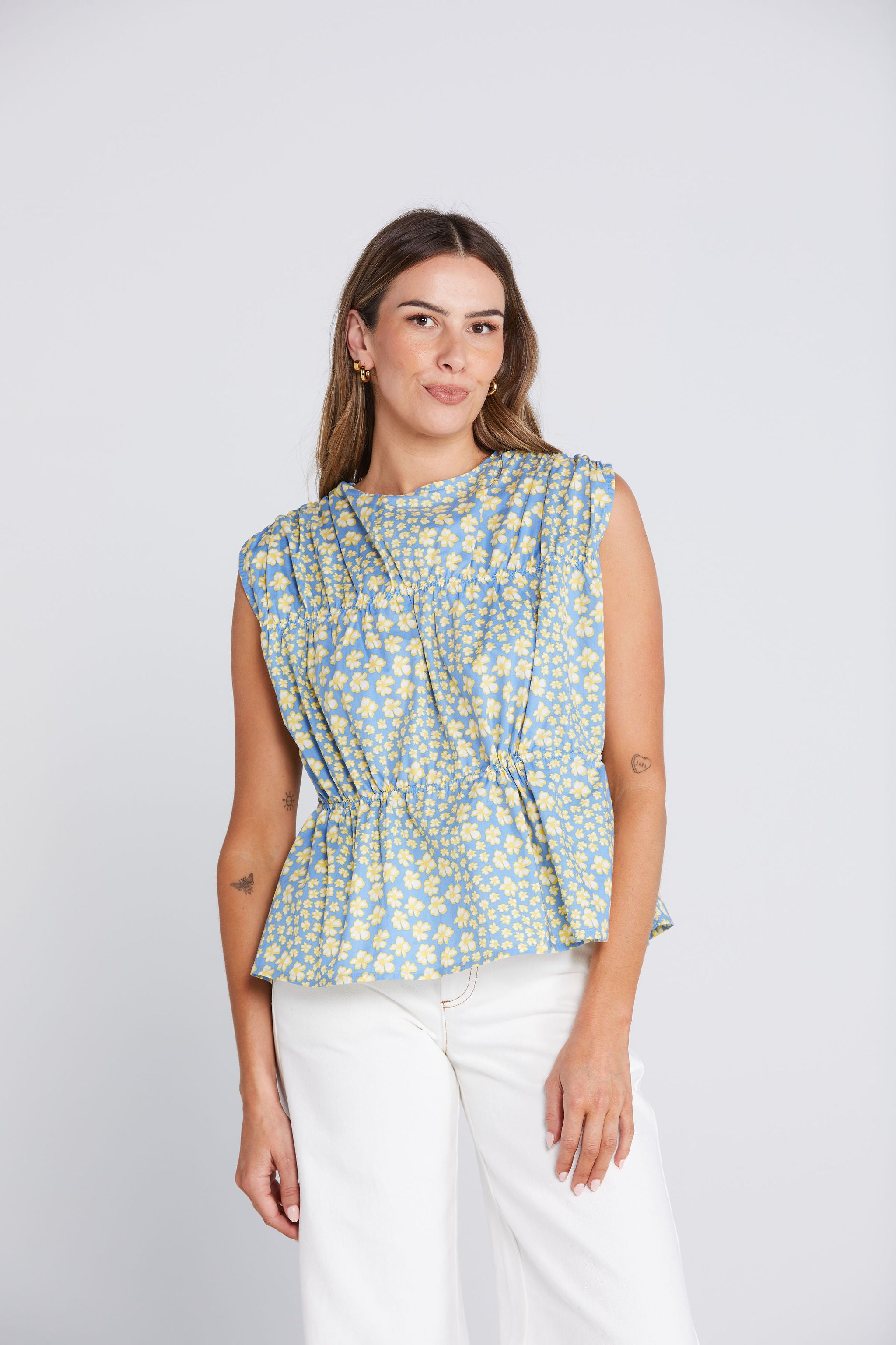 Belle Tie Top - Sky Garden