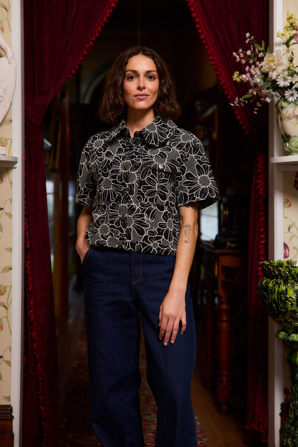Zephrya Top - Black Daisy
