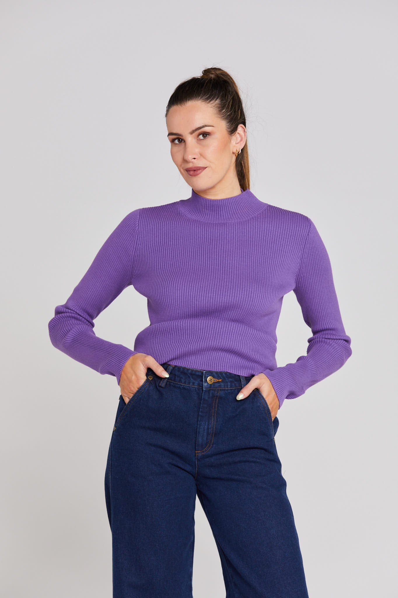 Mock Neck Longsleeve - Berry