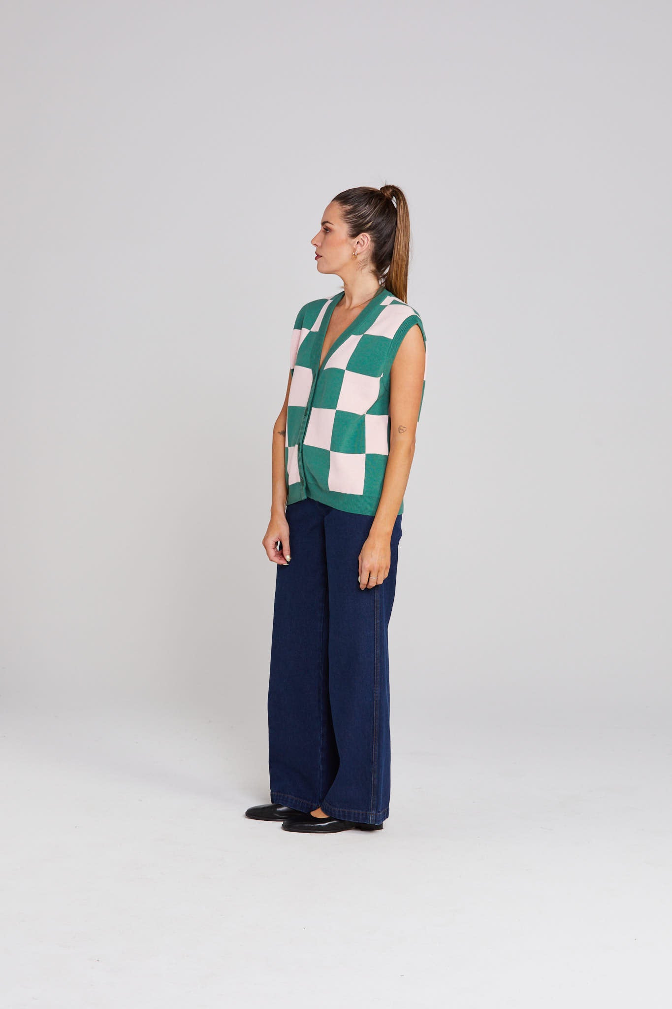 Rosa Vest - Emerald Blush