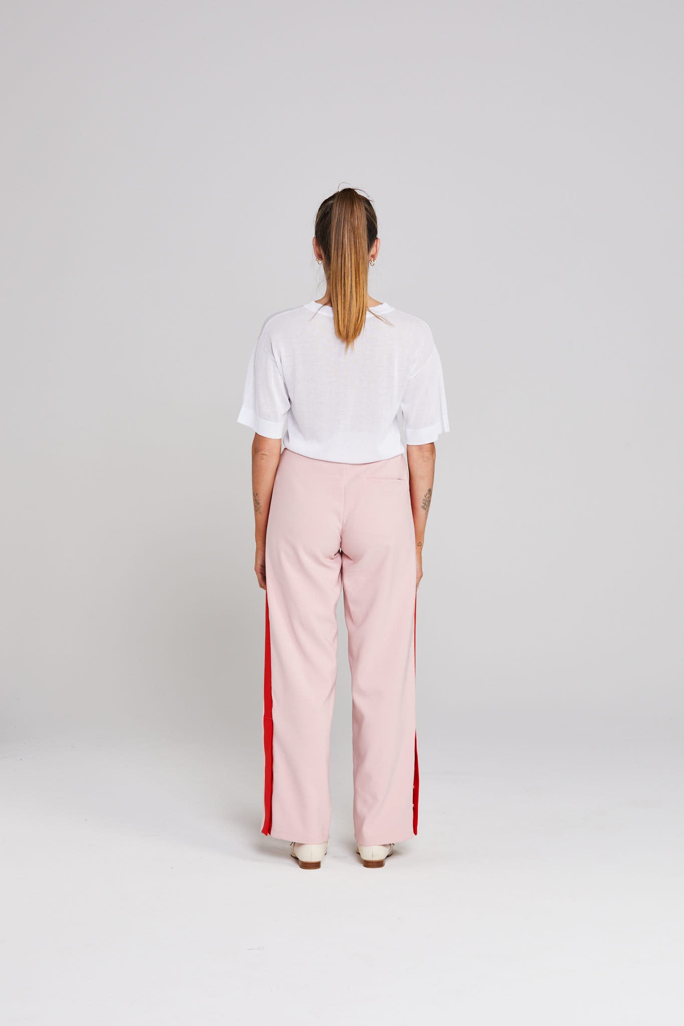 Contrast Snappy Pant - Pinky Tomato