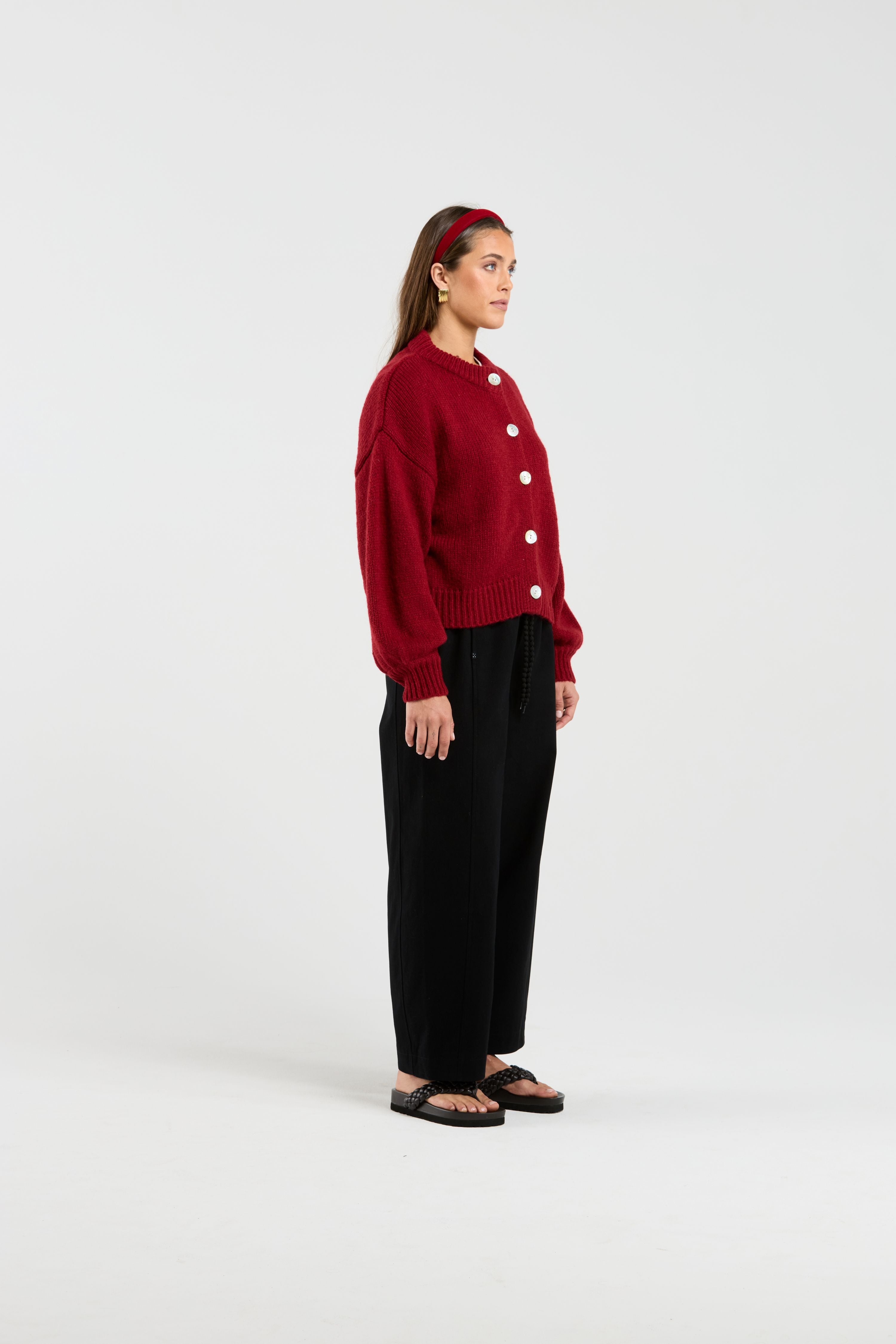 Chloe Cardigan - Deep Red