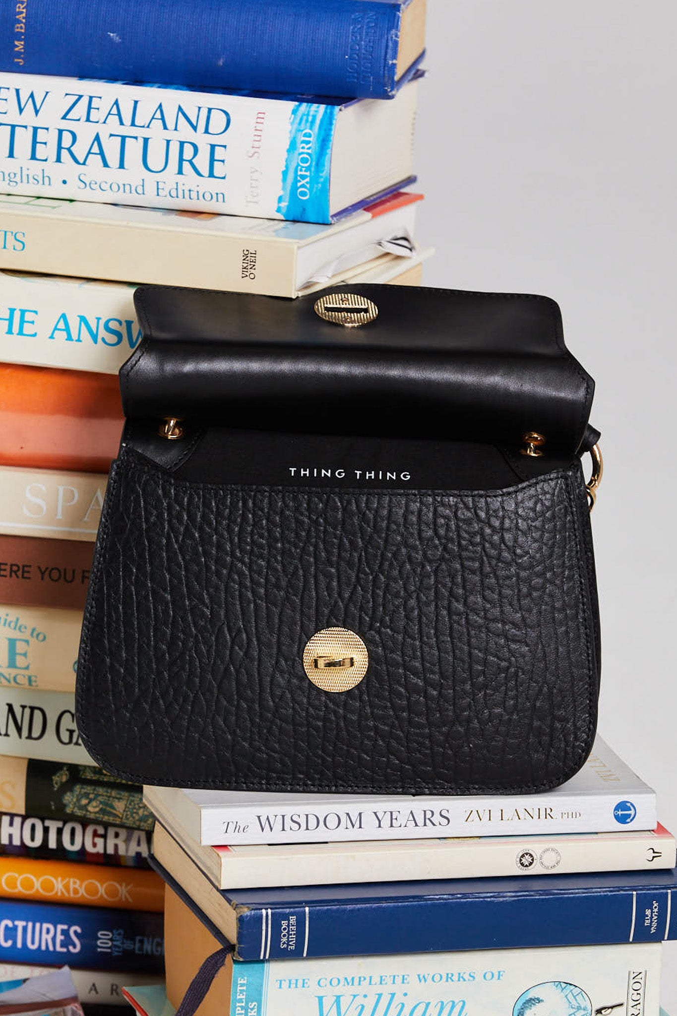 Kathryn Bag - Black Bubble Leather