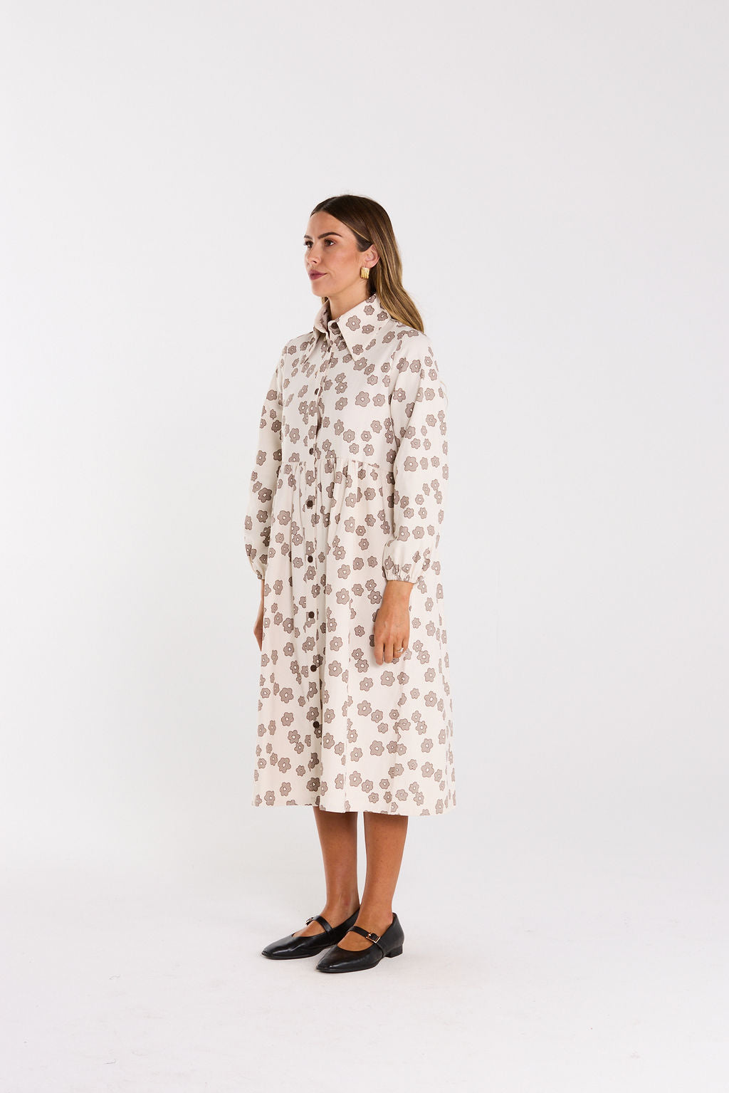 Aleah Dress - Latte Daisy
