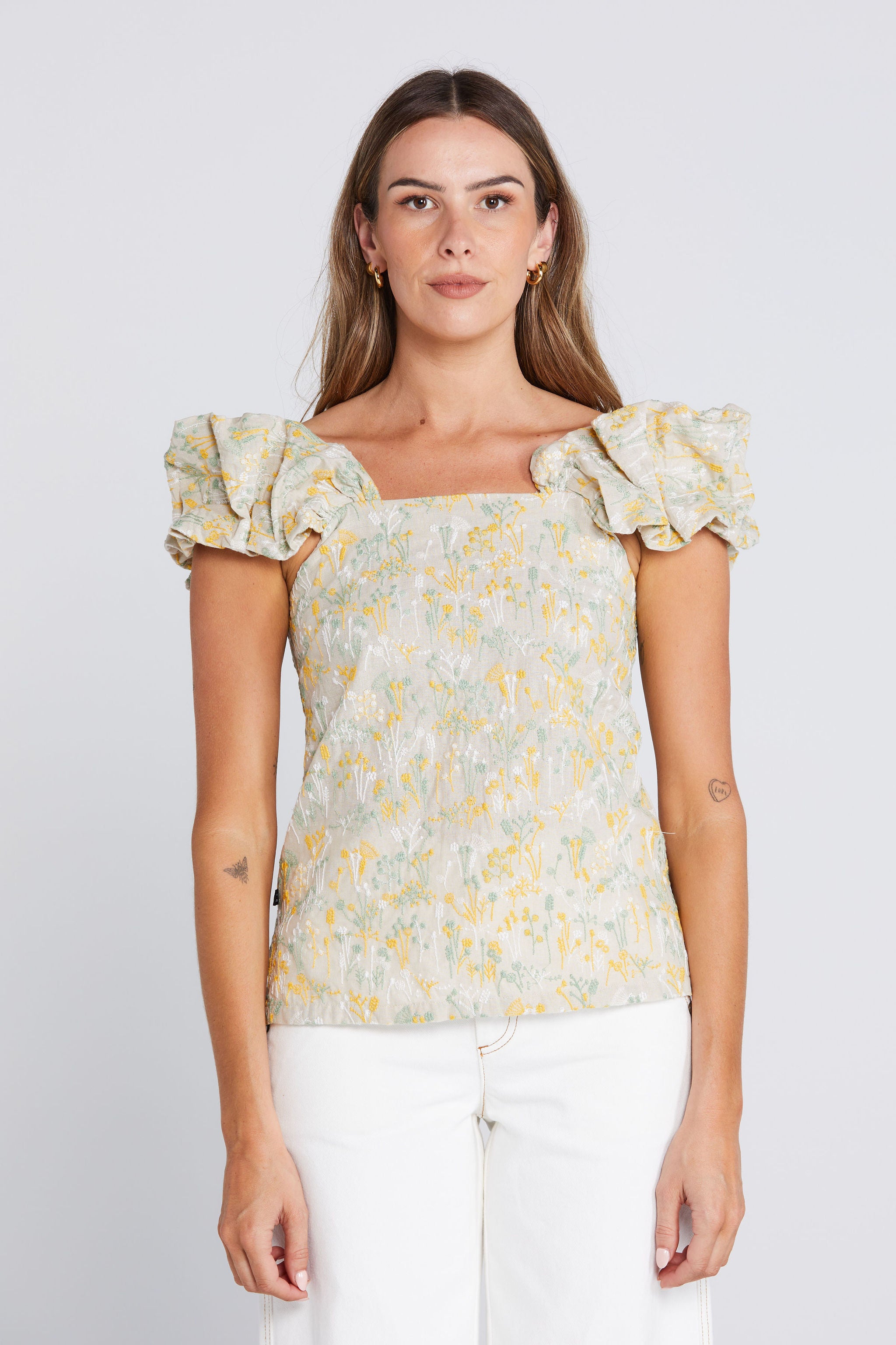 Ruffle Singlet - Whimsical Flora