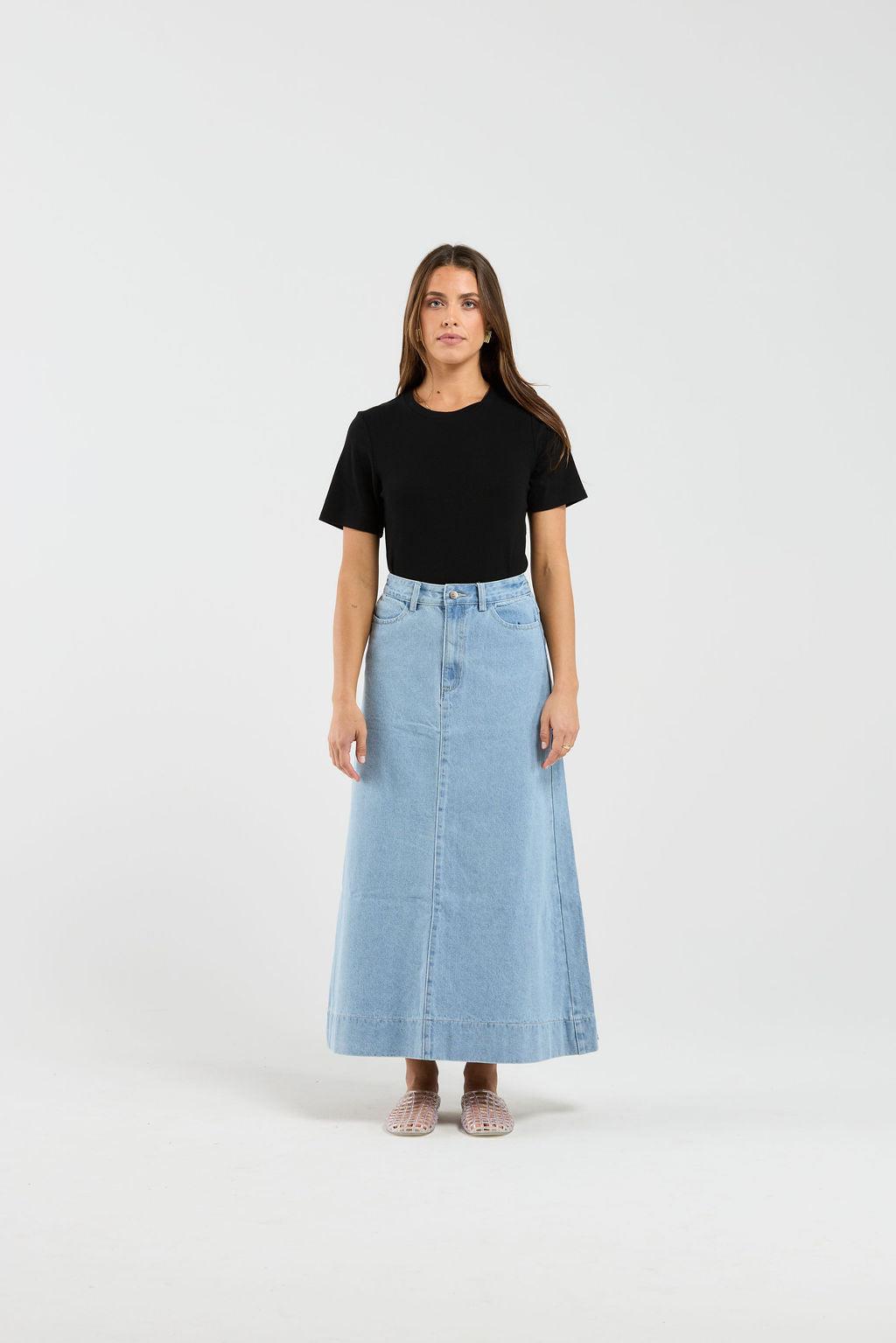 Bettie Skirt - Stone Wash Denim
