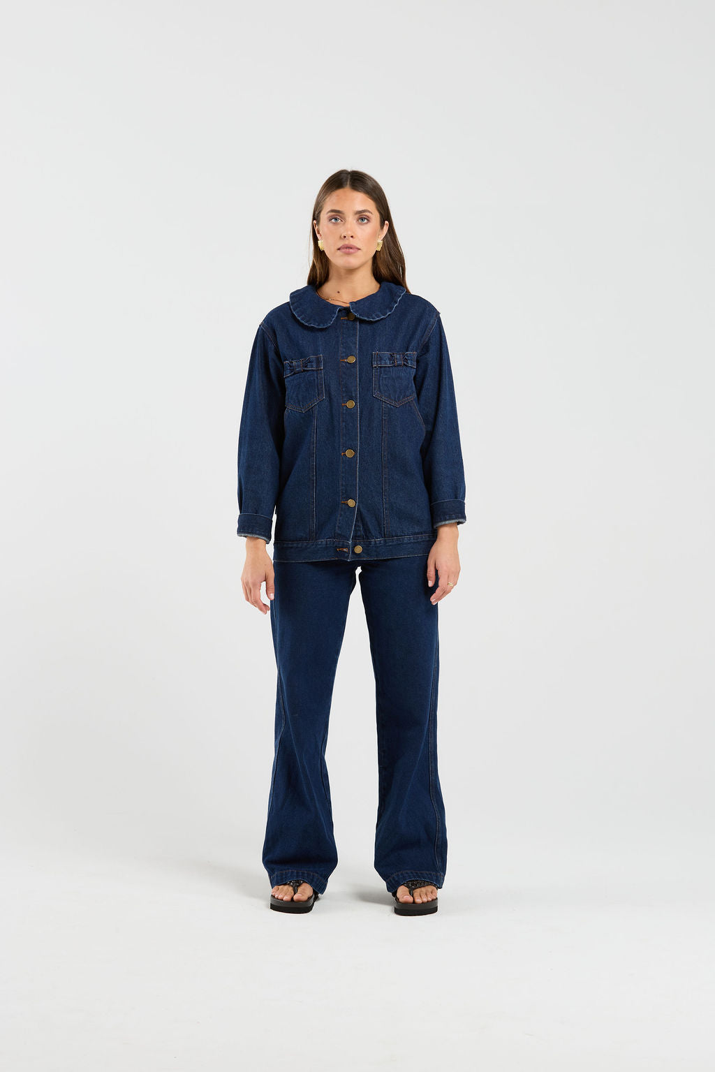Bowtique Shacket - Indigo Denim