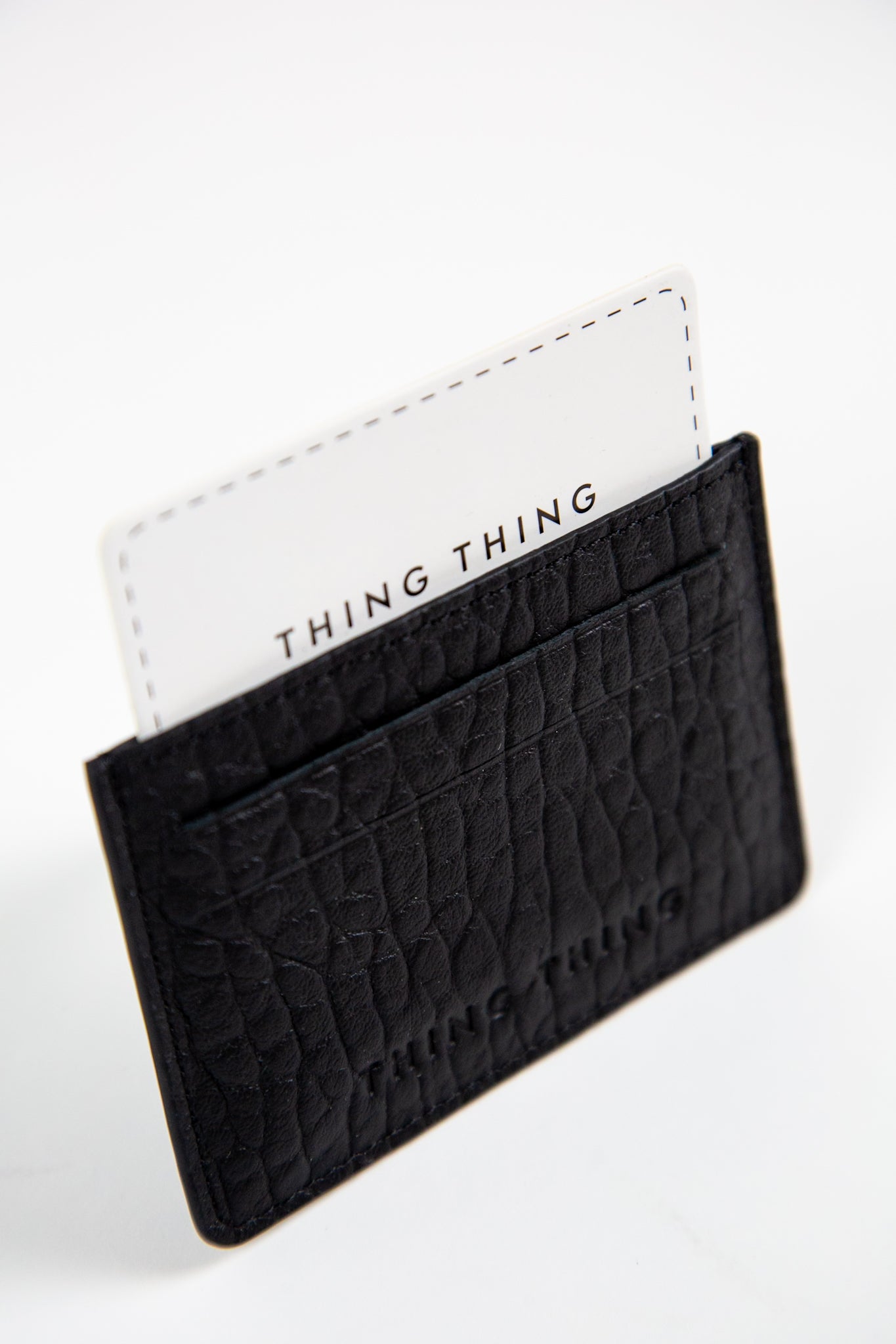 Card Holder - Black Bubble Leather