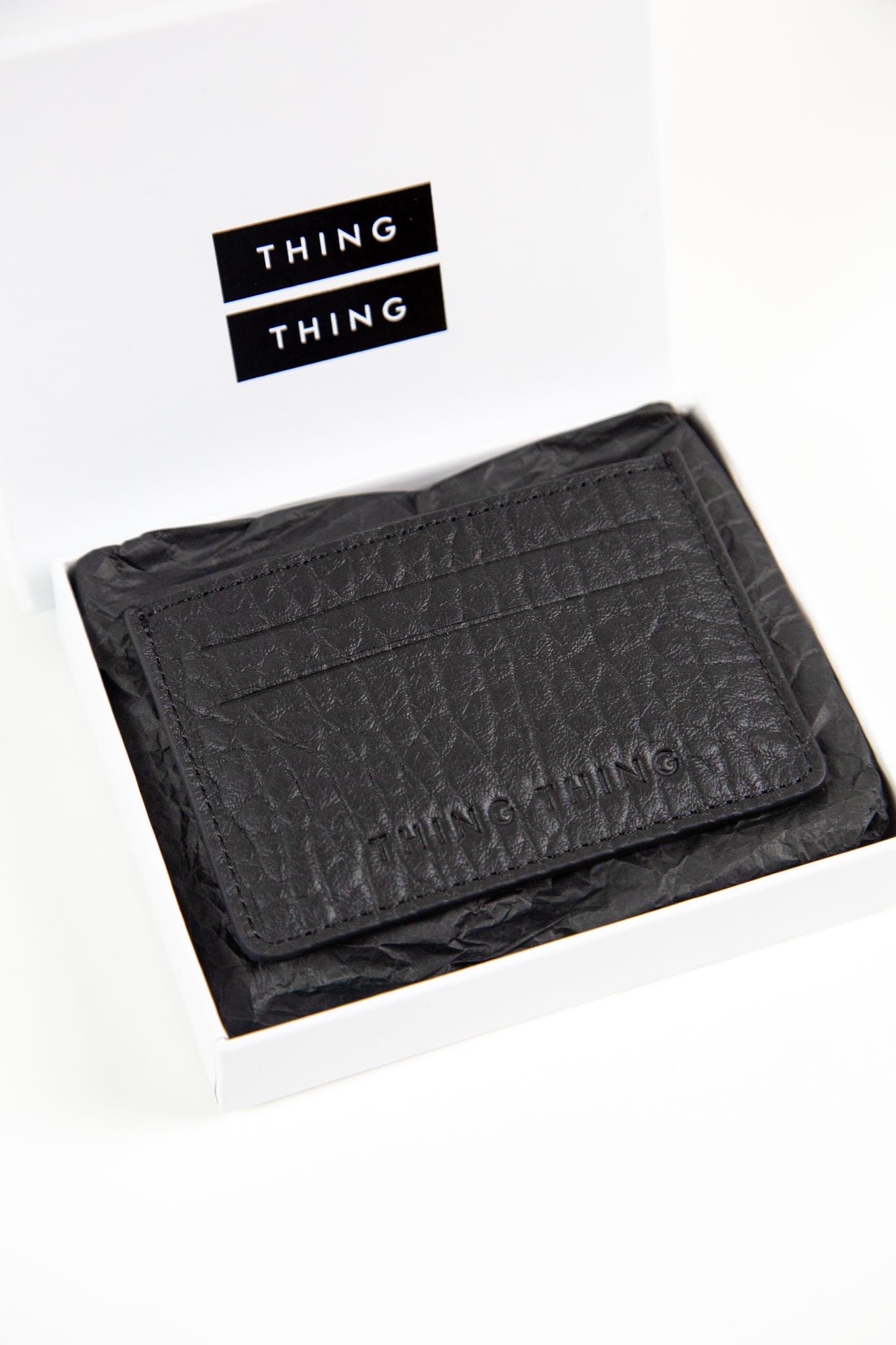 Card Holder - Black Bubble Leather