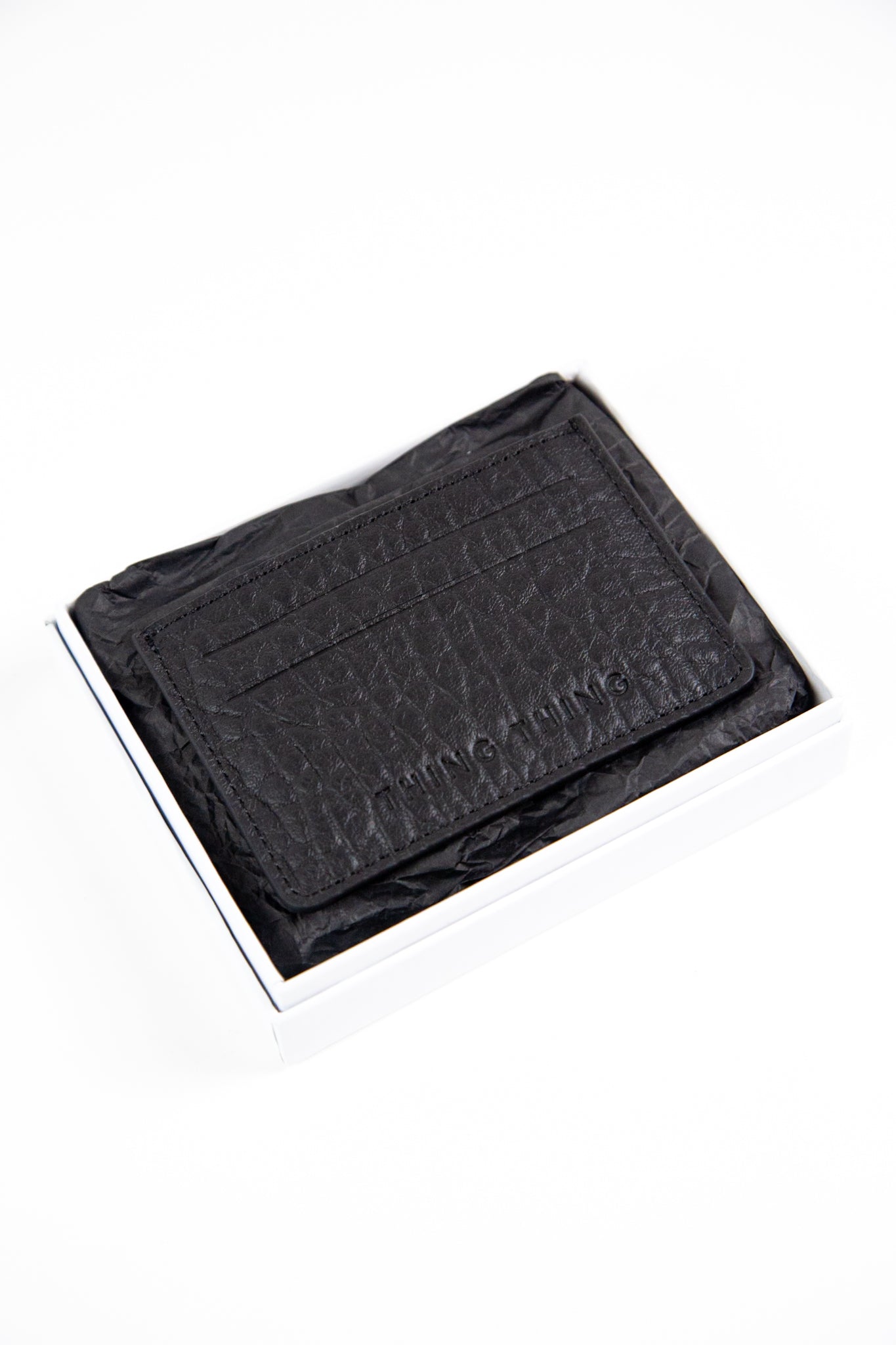 Card Holder - Black Bubble Leather