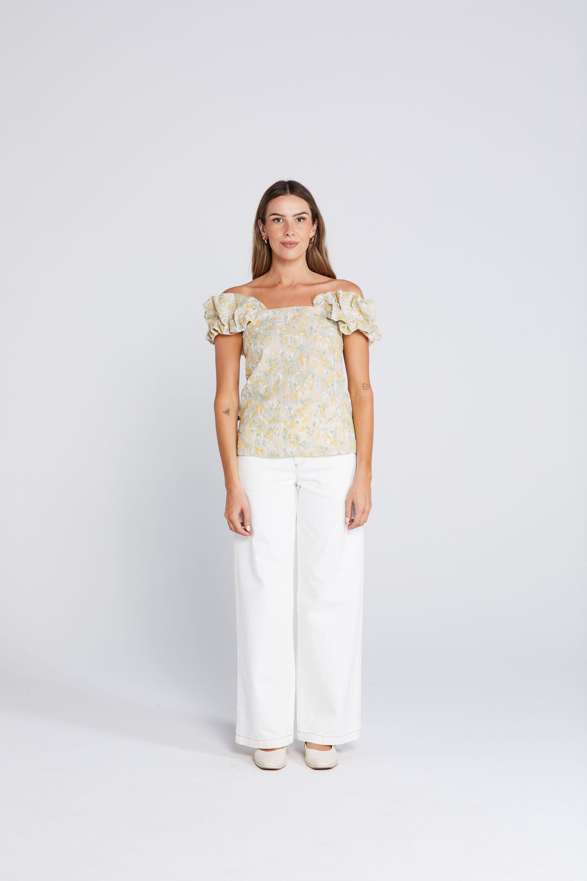 Ruffle Singlet - Whimsical Flora