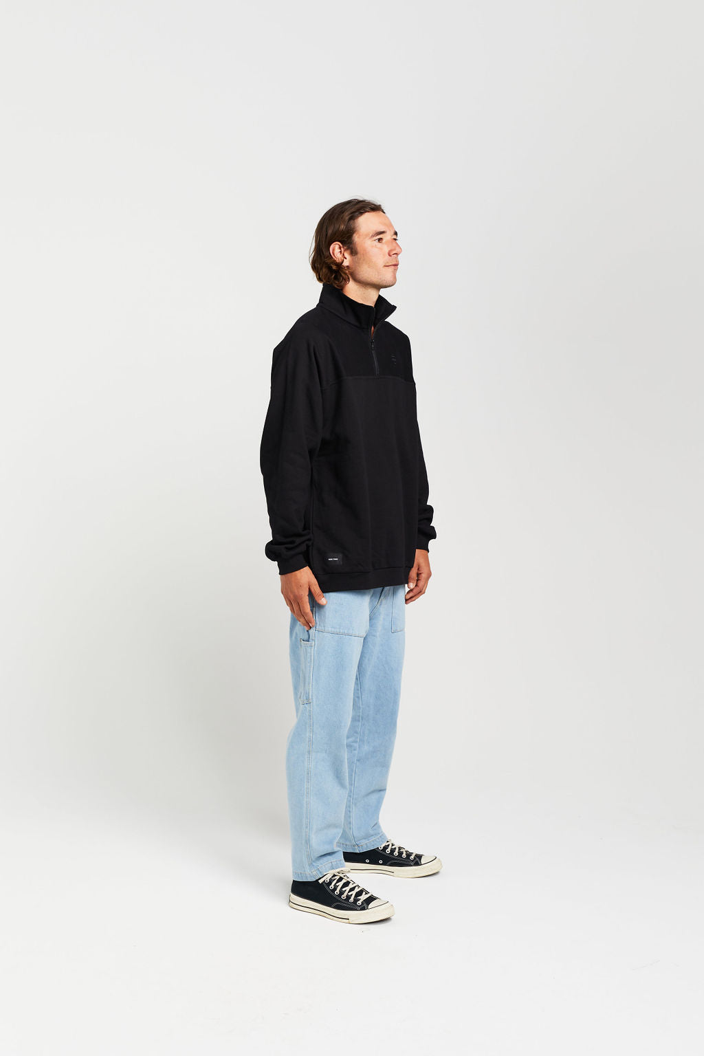 Quarter Zip Crew - Black