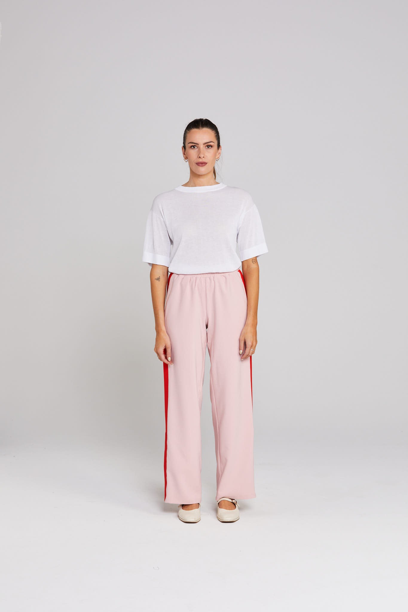 Contrast Snappy Pant - Pinky Tomato
