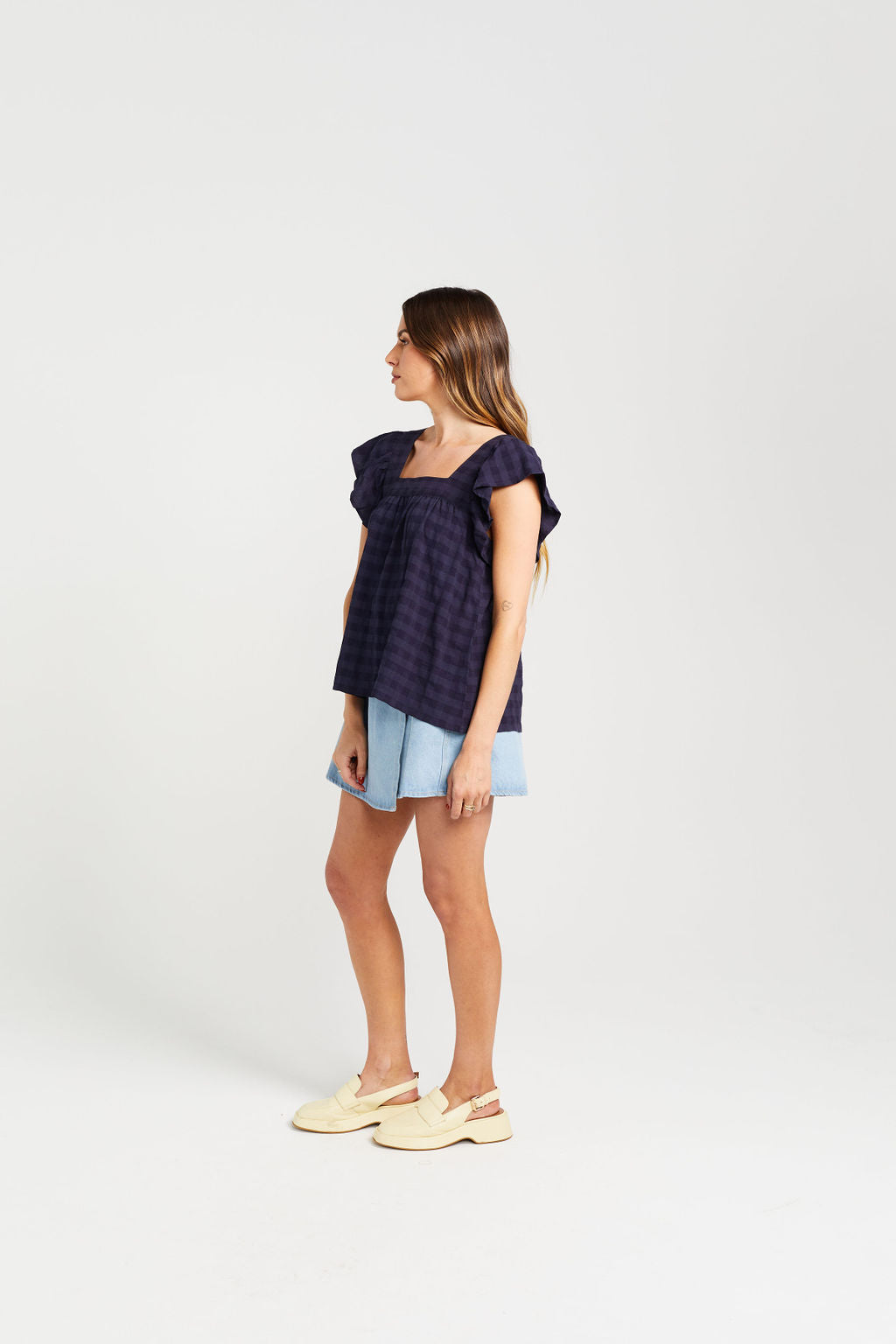 Tiggy Top - Navy Check