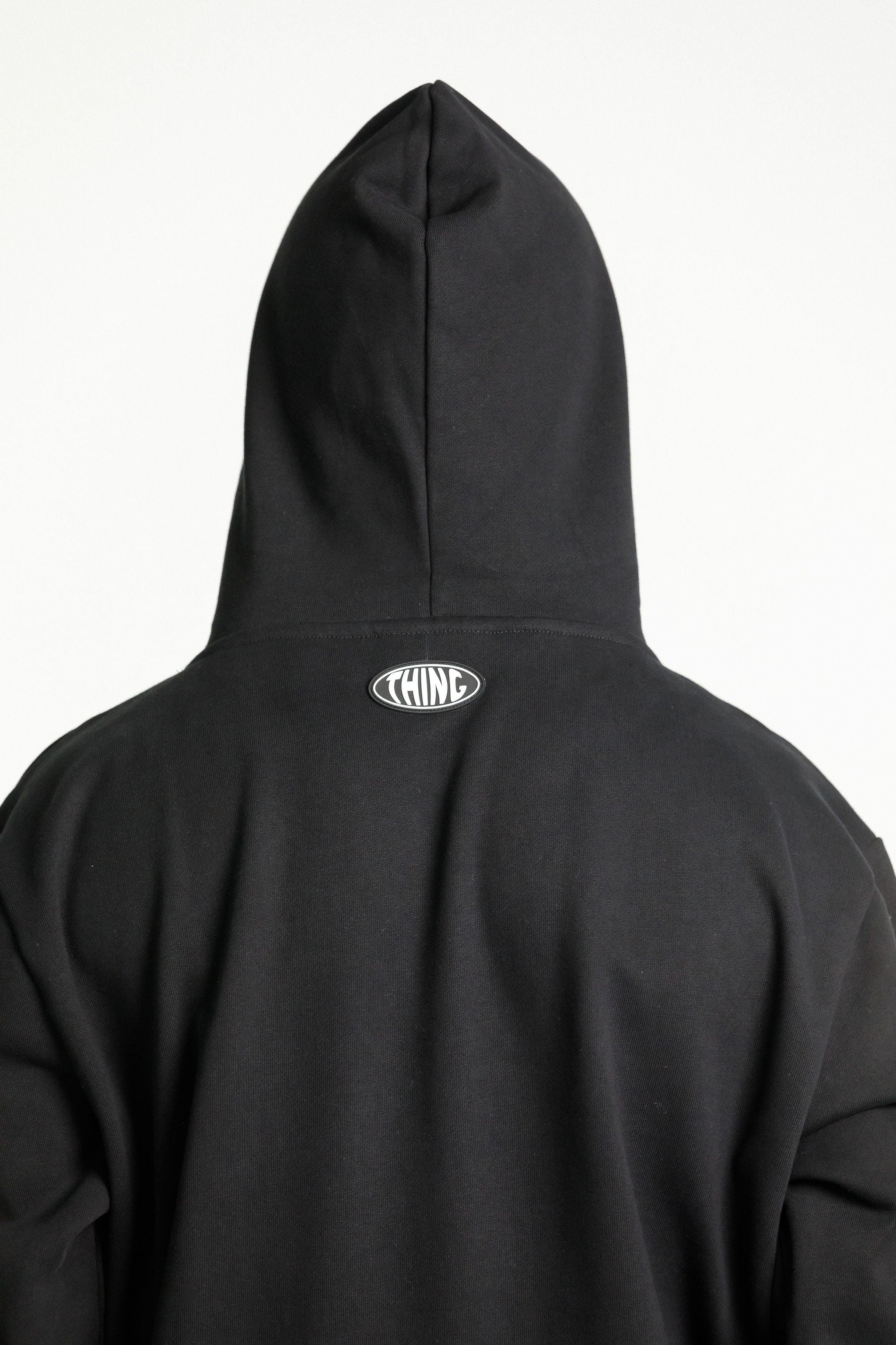 Title Hood - Sale - Black with Globe Print