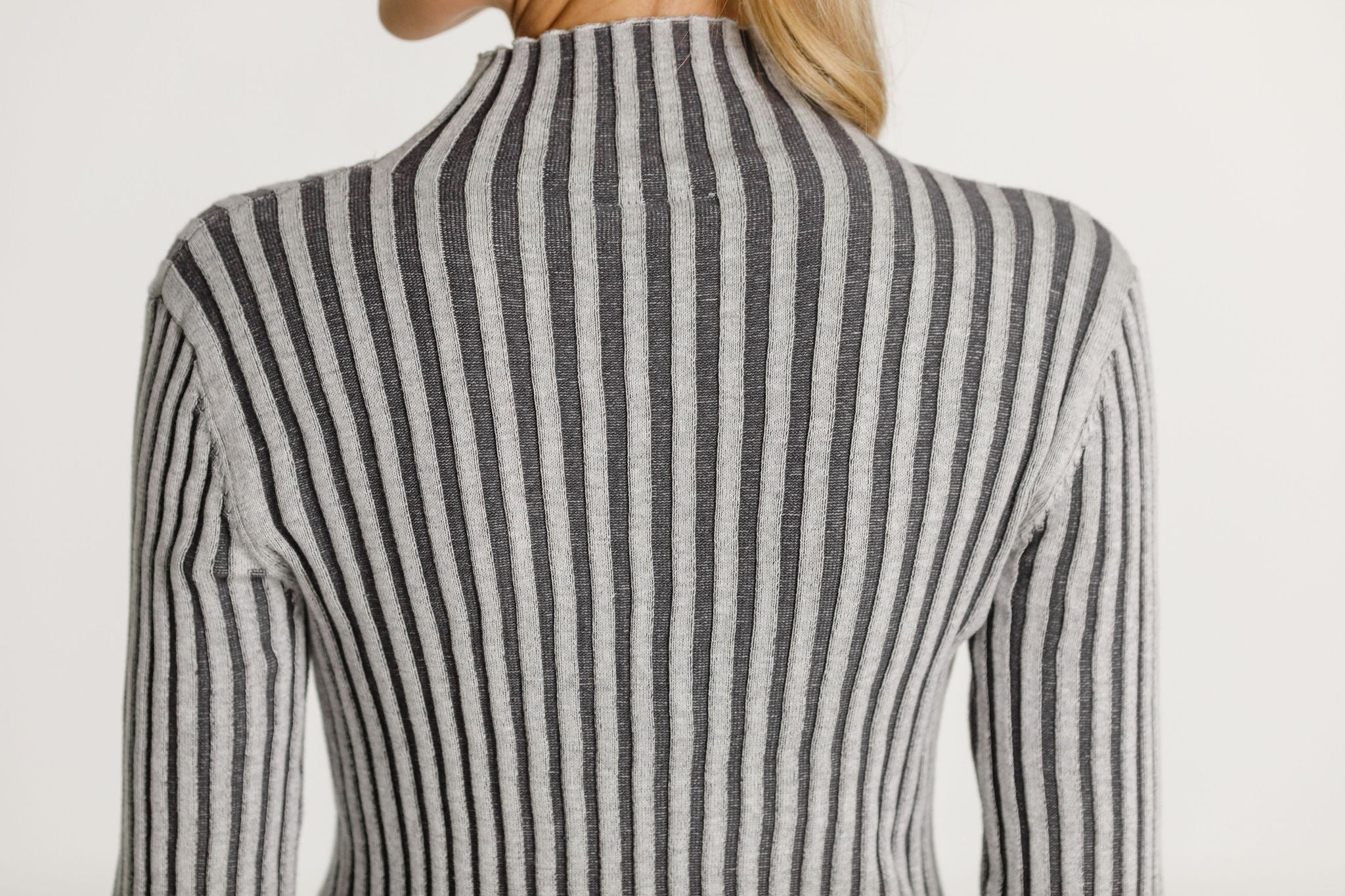 Turtle Neck - Sale - Black/Grey Stripe