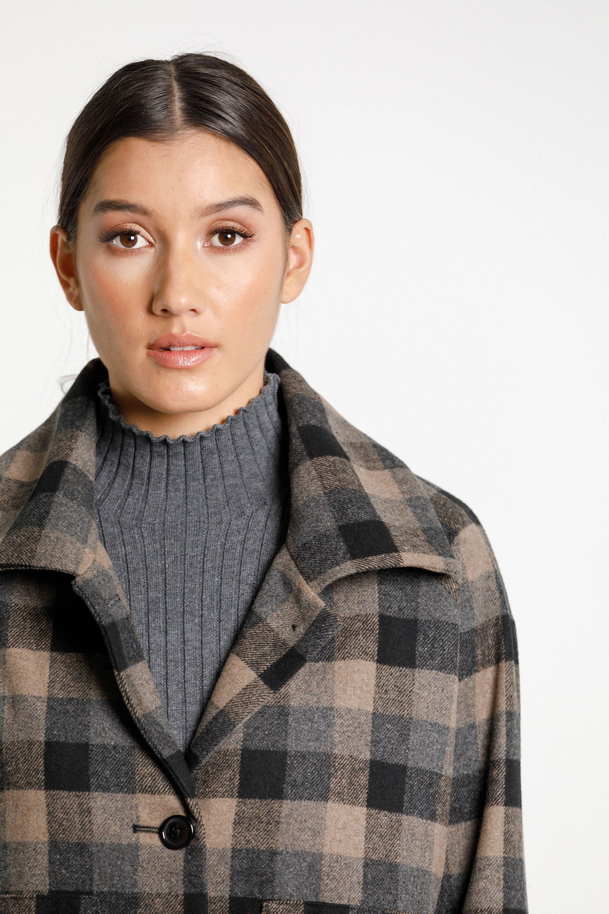 Quinn Coat - Ash Plaid
